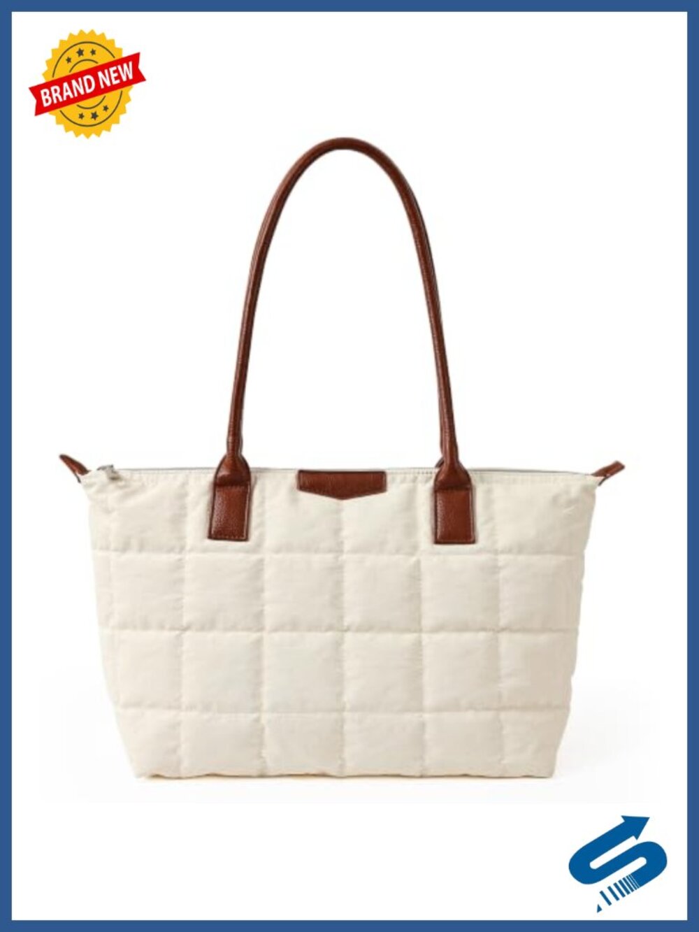 Quilted Puffer Tote Bag Lightweight Travel Work Gym Shoulder Bag